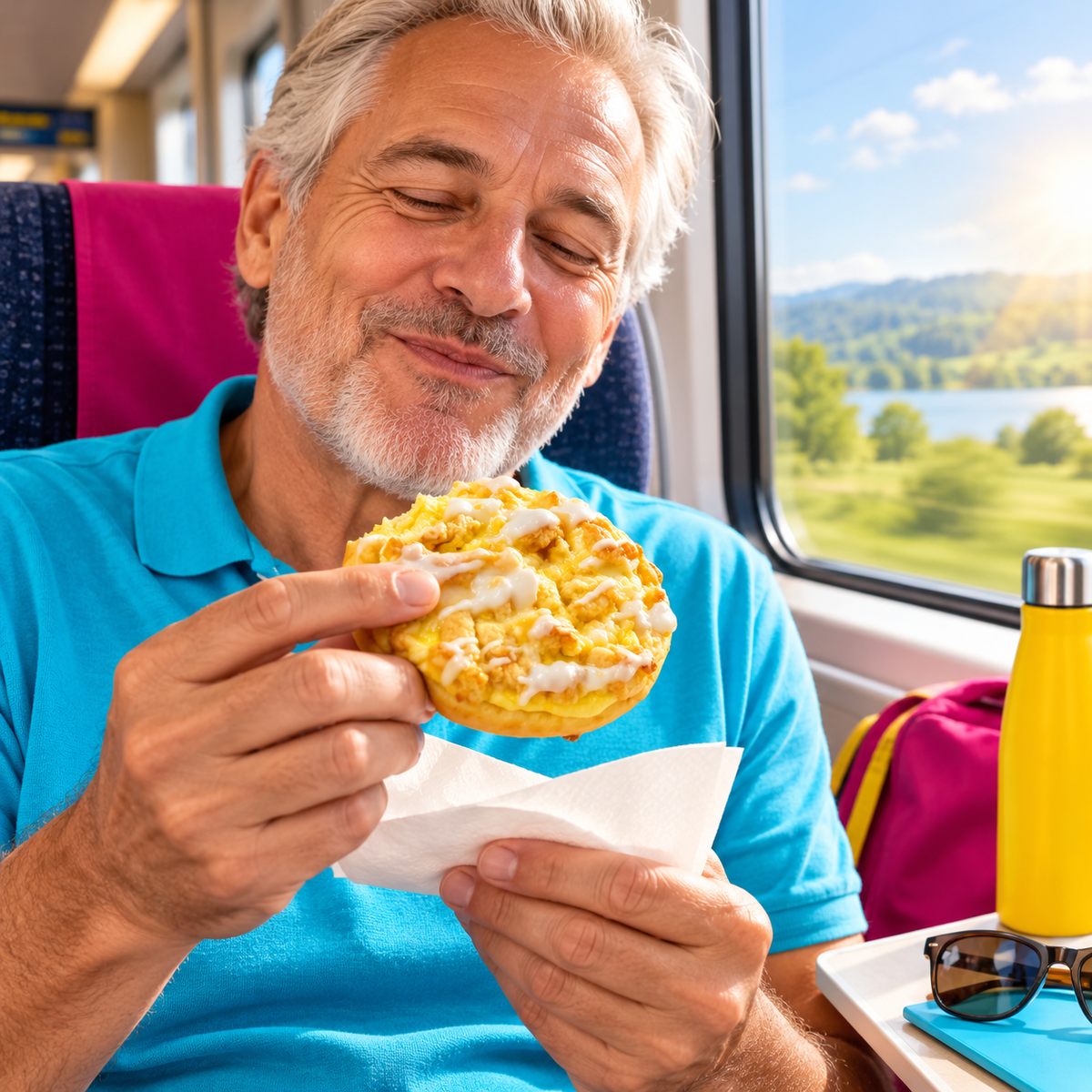 Streusel Pudding Taler in einer fröhlichen Alltagsszene
