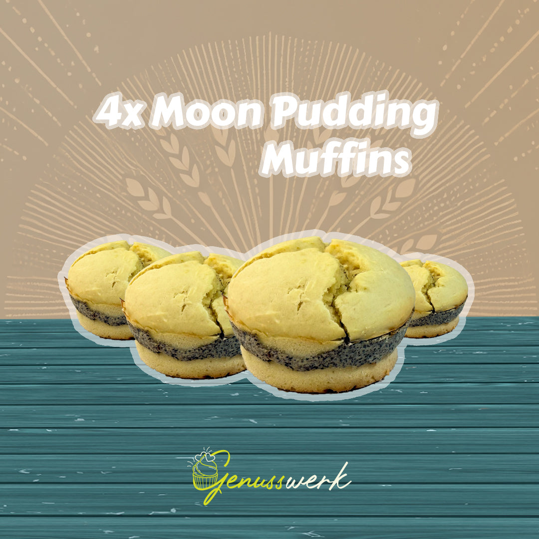 Mohn Pudding Muffin mit Vanillepuddingkern