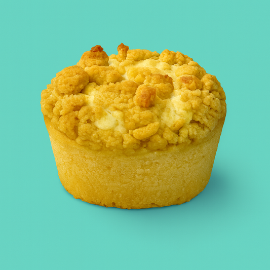 Buttercreme Streusel Muffin – Zuckerarm & proteinreich – himmlisch cremig mit knusprigem Streusel!