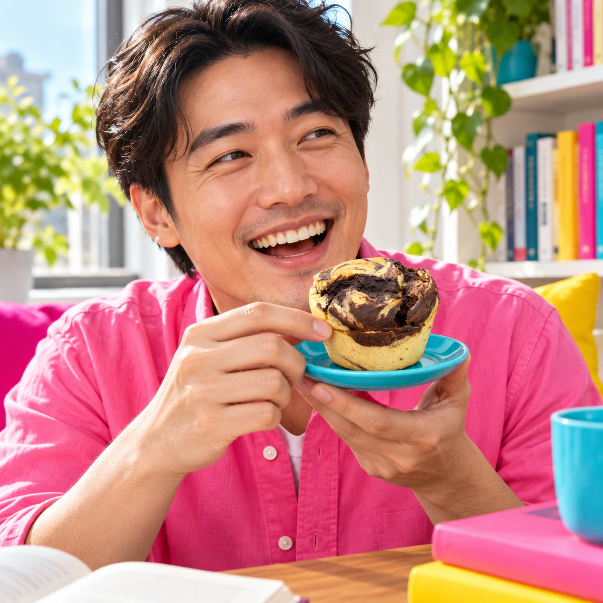 Marmor Swirl Muffin in einer fröhlichen Alltagsszene
