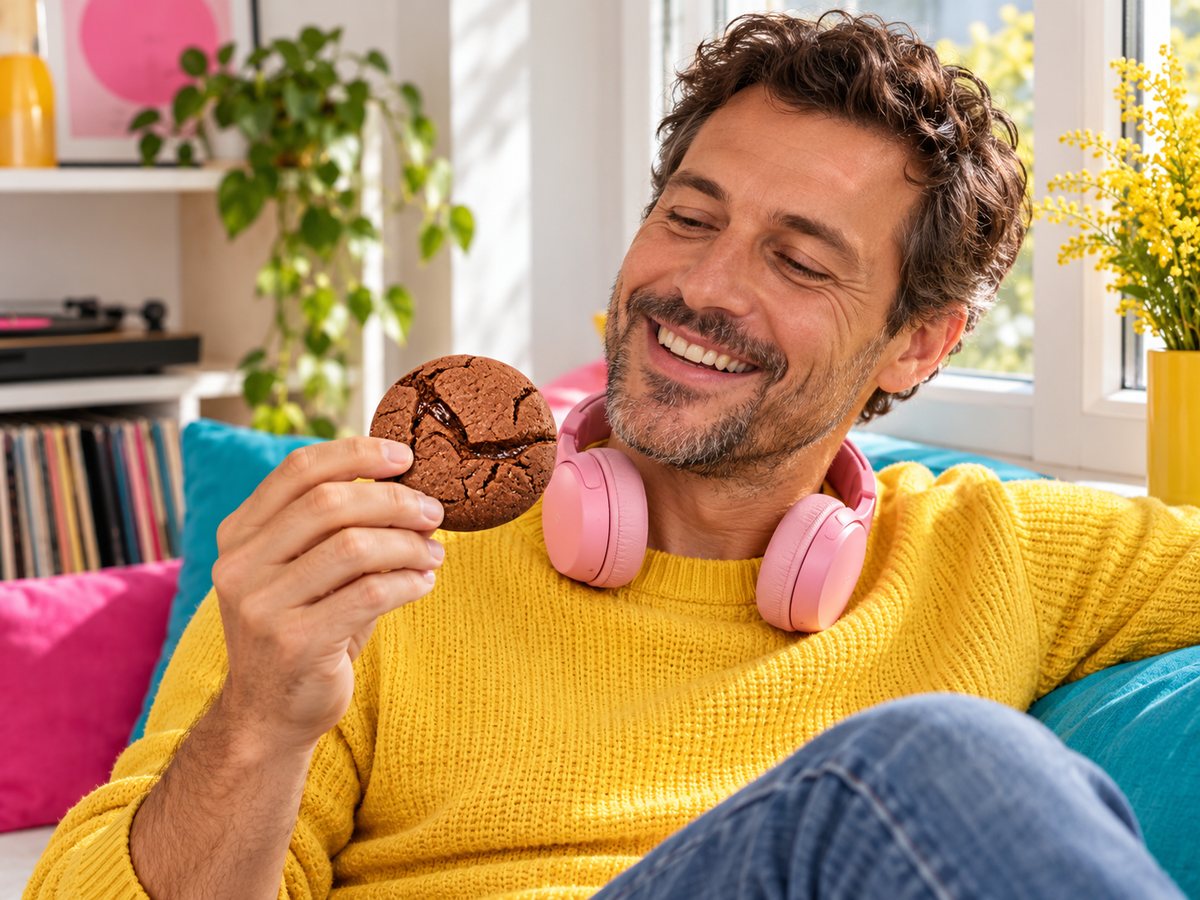 Nuss-Nougat Cookie in einer fröhlichen Alltagsszene