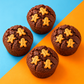 Vier Winterzauber Lebkuchen Muffins mit Lebkuchenmännern